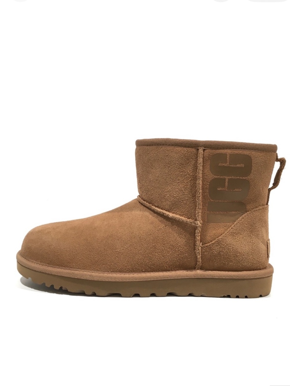 UGG Classic Mini Boots - Chestnut Color - Suede - Sheepskin Lining - Picture 7 of 9
